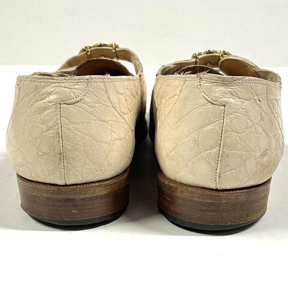 MAURI Genuine Alligator Cream White Dress Shoes 12 M 2503 154 RARE! VERY WORN main image 9